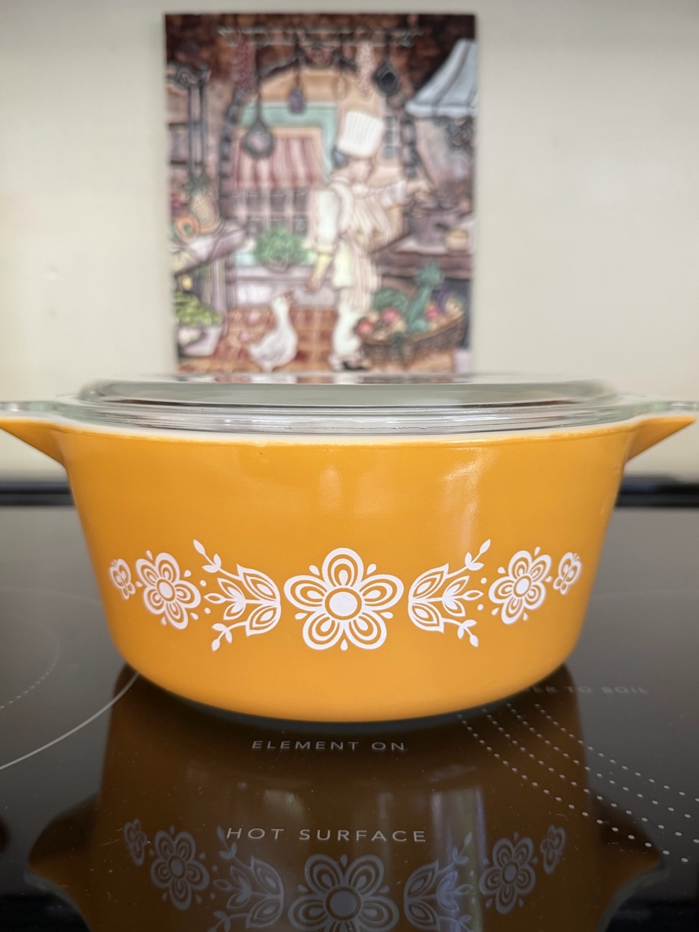 Vintage Pyrex Butterfly Gold Casserole Dish